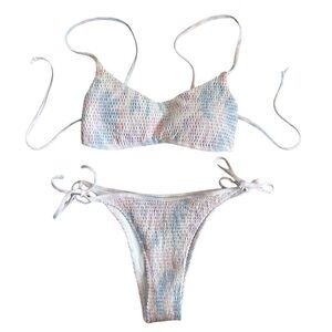 Hollister Smocked Tie Dye String Bikini Size Small